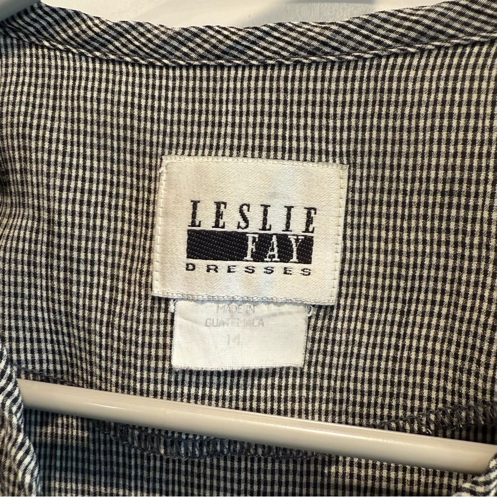 Leslie Fay Black and White Checkered Blouse - Picture 4 of 7